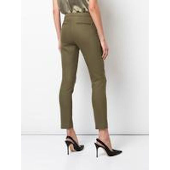 Adam Lippes Womens Green Heather Wear To Work Straight leg Pants 2 - Picture 2 of 3